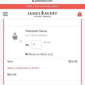 James Avery Jewelry - Volleyball Charm James Avery Jewelry - Volleyball Charm